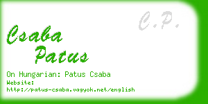 csaba patus business card